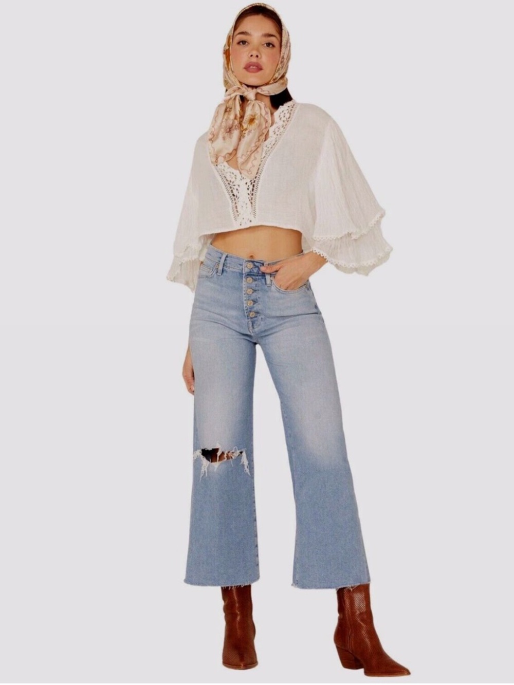 7 For All Mankind Luxe Vintage Ultra High Rise Cropped Jo Size 26